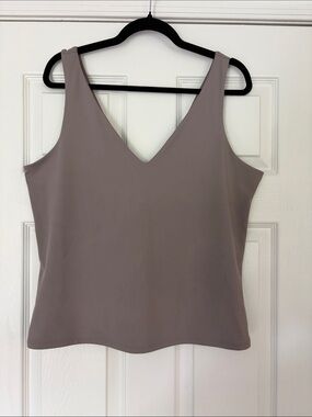 Express V-Neck Tank Top in Taupe